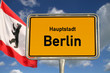 Deutsches Ortsschild Hauptstadt Berlin