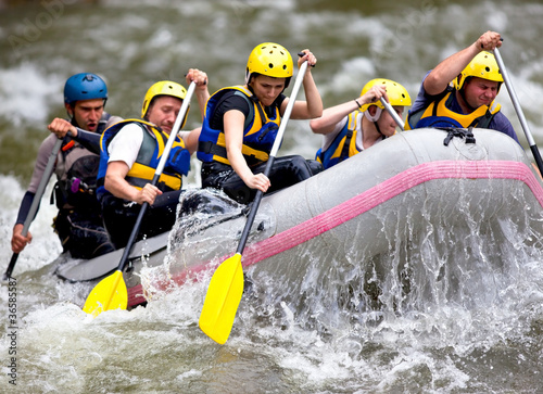 Photo: Group of people whitewater rafting Group of people whitewater rafting