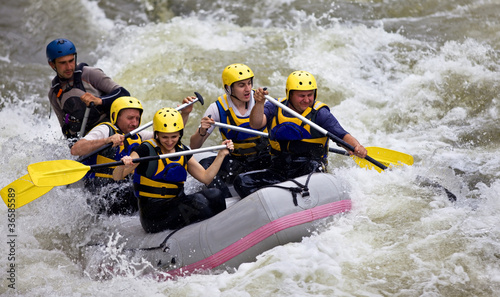 Photo: Group of people whitewater rafting Group of people whitewater rafting
