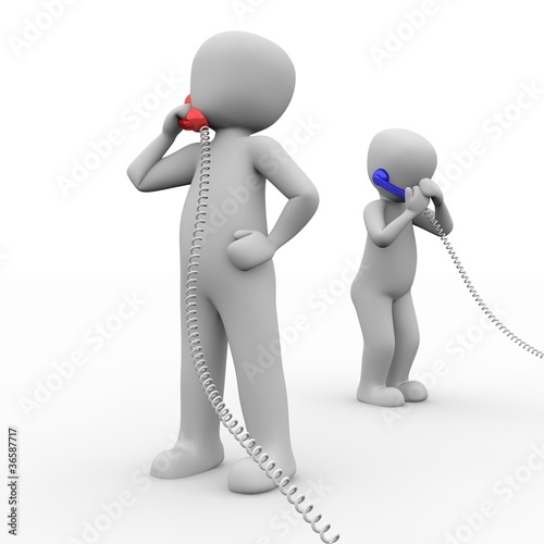 Illustration: 3D Telefonieren 3D Telefonieren