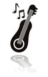 black guitar icon isolated on white black guitar icon isolated on white