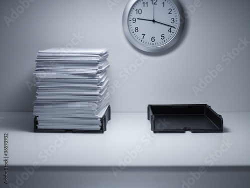 Photo: Stacks of paper on office desk Stacks of paper on office desk