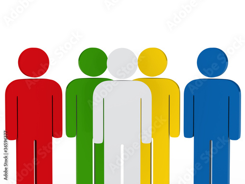 Illustration: team people colorful with leader team people colorful with leader