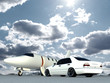 Illustration: plane and car plane and car