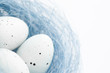 Easter eggs in blue nest Easter eggs in blue nest
