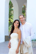 bride couple just married in mediterranean
