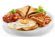 English breakfast - toast, egg, bacon and vegetables English breakfast - toast, egg, bacon and vegetables