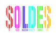 Code barre soldes multicolore