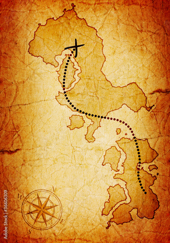 Illustration: old treasure map old treasure map