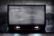 Sportscar behind Garage Door
