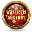 Weihnachts Angebot Button gold rot