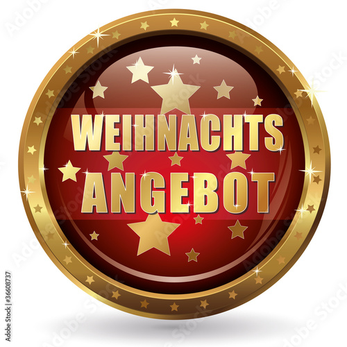 Vector: Weihnachts Angebot Button gold rot Weihnachts Angebot Button gold rot