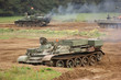 offroad scenery with driving tank