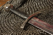 Medieval sword and hauberk