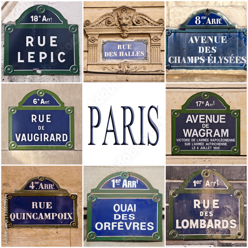 Photo: Collage de plaques rues de paris Collage de plaques rues de paris