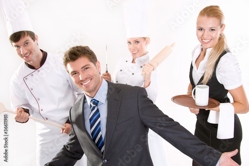 Photo: Happy restaurant staff Happy restaurant staff