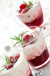 Cranberry dessert with cream Cranberry dessert with cream
