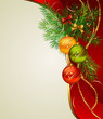 Christmas background with three evening balls