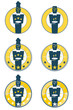 Vektor: Signet Qualität Koch, Butler, Service, Küche, Sterne Signet Qualität Koch, Butler, Service, Küche, Sterne