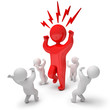 Chief berates subordinate, the boss is not happy, 3d