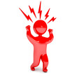 Man waving his fists, stomp feet, red with anger