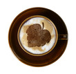 Foto: brown porcelain cup with marbled milk froth brown porcelain cup with marbled milk froth