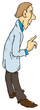 A scientist in a white coat