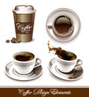 Vector set of coffee cups. All elements are grouped and layered.