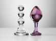 Two glass butt plugs