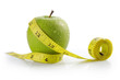 apple with measuring tape