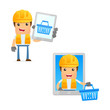 set of funny cartoon builder