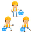 set of funny cartoon builder