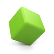 3d green cube isolated. 3d green cube isolated.