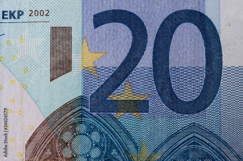 Photo: twenty euro banknote detail twenty euro banknote detail
