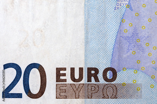 Photo: twenty euro banknote detail twenty euro banknote detail
