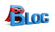 Word Blog. 3D concept on white background.