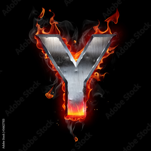 Illustrazione: Hot metal letter Hot metal letter
