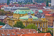 Zagreb rooftops and croatian national theater Zagreb rooftops and croatian national theater