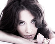 Back and white portrait of beautiful woman