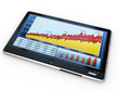 Tablet pc and business graph on the screen Tablet pc and business graph on the screen