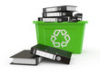 Folders in recycle bin. 3d