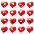 cartoon hearts with many expressions