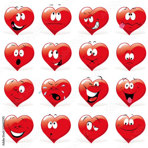 Vektor: cartoon hearts with many expressions cartoon hearts with many expressions