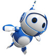 3d Cute Blue Robot Flying Like a Hero