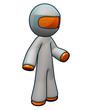 3d Orange Man Wearing Coveralls with Hood