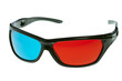 3d anaglyph glasses over white 3d anaglyph glasses over white