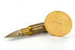 Patrone und Goldmünze