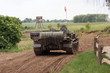 offroad scenery with driving tank