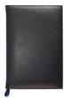 Black leather note book isolated on white background