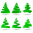 Set of origami Christmas trees